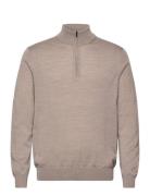 100% Merino Wool Sweater With Zip Collar Mango Beige