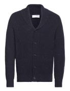 Slhland Ls Knit Shawl Neck Selected Homme Navy