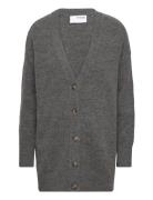 Slfmaline Ls Knit Long Cardigan Noos Selected Femme Grey