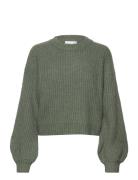 Vifelo L/S Cropped Knit Top/Su - Vila Green