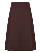 Slfjane Mw Midi Skirt Selected Femme Brown