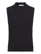 Rasmus Sheer Stripe Vest Wood Wood Black