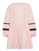 Global Stripe Tape Detail Dress Tommy Hilfiger Pink