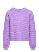 Vmella Ls O-Neck Pullover Ga Girl Noos Vero Moda Girl Purple