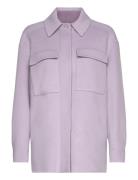 Double Faced Wool Shacket Calvin Klein Purple