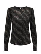 Onlpella L/S Foil Puff Top Jrs ONLY Black