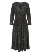 Onlnew Pella L/S Foil Wrap Dress Jrs ONLY Black