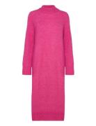 Slfrena Ls High Neck Knit Dress Camp Selected Femme Pink