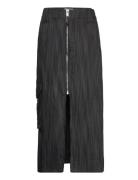 Drapey Stripe Suiting Maxi Skirt Ganni Black