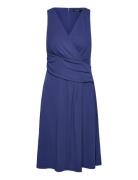 Surplice Jersey Sleeveless Dress Lauren Ralph Lauren Blue