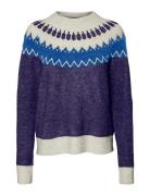 Vmsim Ls Nordic Pullover Ga Rep Lcs Vero Moda Blue