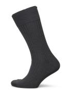 Charcoal Ribbed Socks AN IVY Black