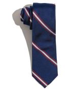 Navy Burgundy White Striped Preppy Silk AN IVY Navy