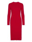 Yaseloni Ls Midi Knit Dress S. YAS Red