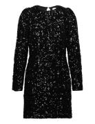 Slfcolyn Ls Short Sequins Dress B Selected Femme Black