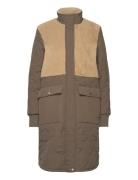 Hollie W Long Quilted Jacket Weather Report Brown