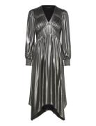 Estelle Metallic Dress AllSaints Silver