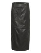 Lanamw Leather Long Skirt My Essential Wardrobe Black