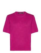 Monogram Jacquard Short-Sleeve Sweater Lauren Ralph Lauren Pink