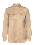 Satin Shantung Shirt Lauren Ralph Lauren Beige