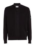 Core Badge Sweater Zip Through Calvin Klein Jeans Black
