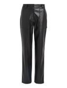 Faux Leather High Rise Straight Calvin Klein Jeans Black