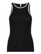 Eswalmue Tank Top Contrast F Enkel Studio Black