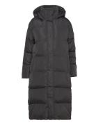 Longline Hooded Puffer Coat Superdry Black