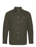 Regular Fit Corduroy Shirt - Gots/V Knowledge Cotton Apparel Green