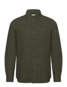 Regular Fit Melangé Flannel Shirt - Knowledge Cotton Apparel Green