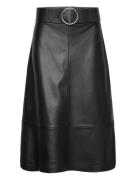 Leather-Effect Midi-Skirt With Belt Mango Black