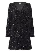 Vibarina Wide Sleeve Glitter Dress Vila Black
