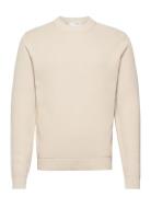 Slhdane Ls Knit Structure Crew Neck Noos Selected Homme Cream