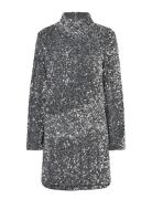 Shimmer Slim Dress Second Female Silver