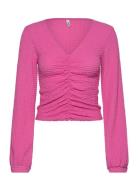 Onlmai L/S Ruching Top Cc Jrs ONLY Pink