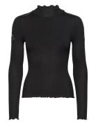 Beatha Silk T-Shirt W/ Lace Rosemunde Black