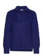 Knit Pullover Troyer Tom Tailor Blue