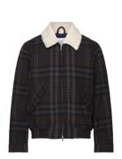 Gunnar Check Wool Jacket Les Deux Brown