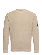 Badge Relaxed Sweater Calvin Klein Jeans Beige