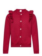 Cardigan Patternknit And Frill Lindex Red