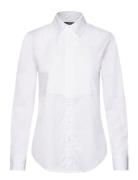 Pintucked Cotton Broadcloth Shirt Lauren Ralph Lauren White