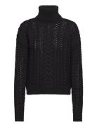 Cable-Knit Cotton-Blend Turtleneck Lauren Ralph Lauren Black