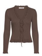 Fabian Tie Cardigan A-View Brown