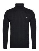 Cotton Cable Turtle Neck GANT Black