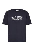 Rel Logo C-Neck T-Shirt GANT Blue