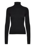 Turtleneck Ribbed Sweater Mango Black