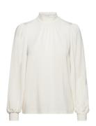 Slfsaya Ls High Neck Top Selected Femme White