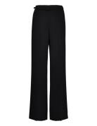 Wideleg Trousers With Belt Mango Black