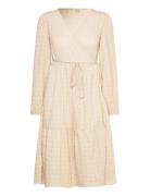 Vmilisa Ls Calf V-Neck Dress Vma Vero Moda Cream