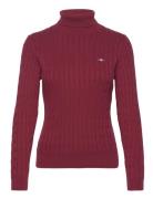 Stretch Cotton Cable Turtleneck GANT Red